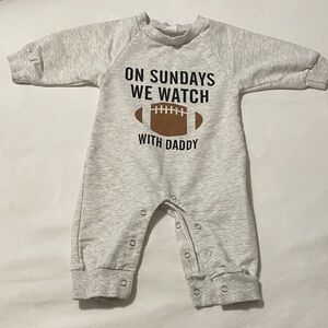 Gray Football Print Kids One Piece